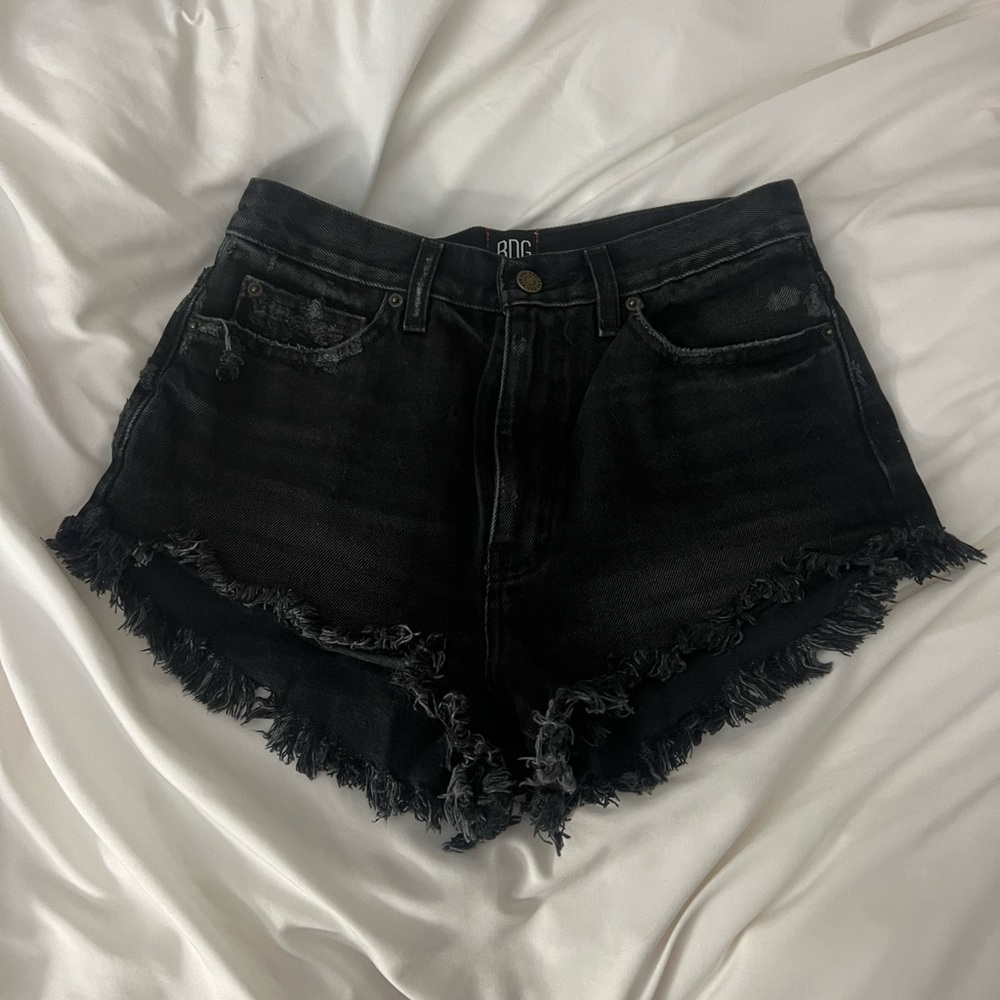 Black jean shorts